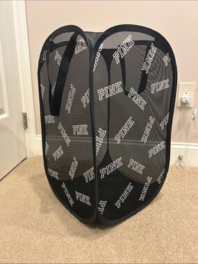 Victoria’s Secret pink black and white pop up hamper